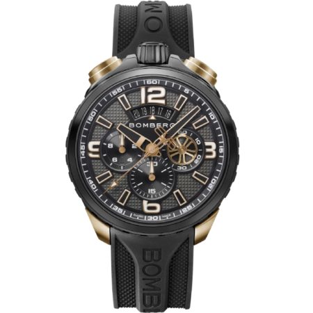 Bomberg Bolt-68 Black & Gold Sapphire Chronograph