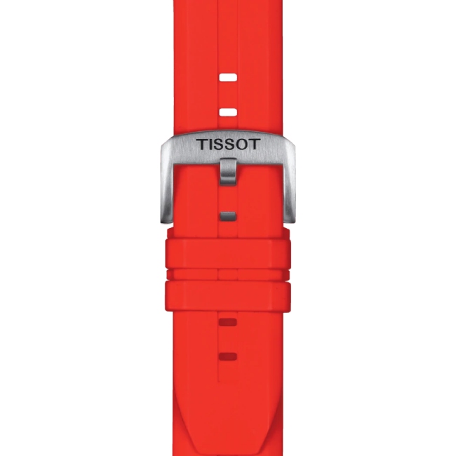 Tissot T-Touch Connect Solar Smartwatch Titan mit rotem Kautschukarmband - Image 6