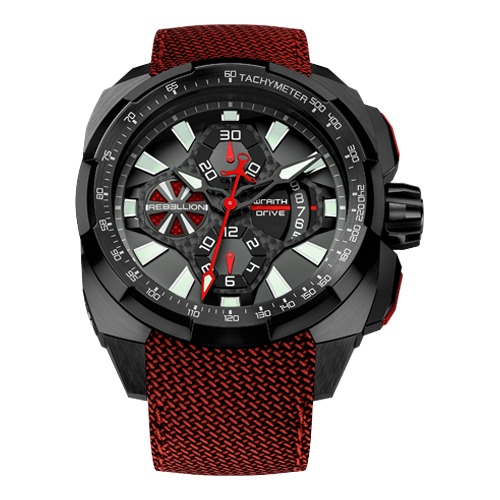 Rebellion Wraith Drive ChronographBlack PVD Titanium / Red